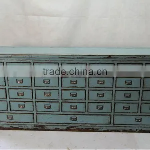 Chinese Antique Blue Medicine Cabinet thumbnail-1