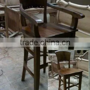 Bar Chair With Armrest Full Back-Seat - Wooden Bar Chair thumbnail-1