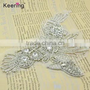Sew on Mesh Rhinestone Patch Fabric for Gown or Dress WRA-872 thumbnail-3