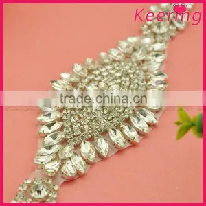 High Quality Sew On Dress Wholesales Crystal Applique WRA-790 thumbnail-2