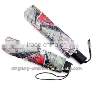 3 Folding Gift Umbrella Wholesale Good Umbrellas With Heat Transfer Printing thumbnail-3