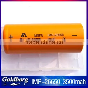 High Drain Li-ion Rechargeable Battery 3500mAh 3.7V MNKE IMR 26650 Battery thumbnail-1