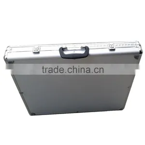 Large Aluminum Glass Top Display Locking Travel CounterTop Case W/side Panel thumbnail-4