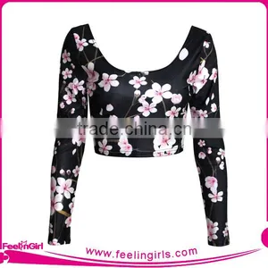 Latest Wholesale Sexy Women Custom Printed Crop Tops thumbnail-5