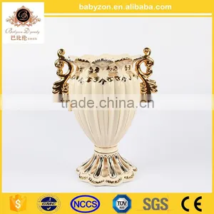 Factory Direct Selling Gold Flower Vase for Home Decoration Gift Ceramic Vase thumbnail-4