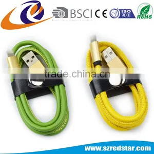 100% Real Leather Coated 2.1 A USB Cable For Iphone thumbnail-1