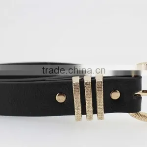 Fashion Black pu Leather Women Accessories Belt With Gold Buckles in YiWu thumbnail-5