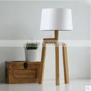 Hot Sell Natural Wood Table Lamp, 3-feet Wood Stand Table Lamp, Fabric Paper Shade thumbnail-1