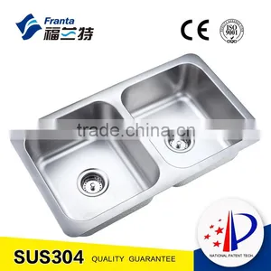 Double Equal Bowl Stainless Steel Undermount Kitchen Sink thumbnail-1