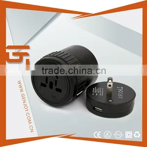 ALL IN ONE ROTATABLE International 5v 12v Usb Travel Adaptor With 2 Usb Port thumbnail-3