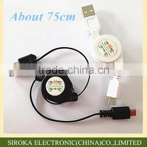 High Quality V8 Retractable Micro Usb Data Cable Sync Charging for Android Mobile Phone thumbnail-2