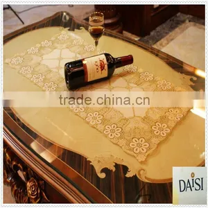 40x84 Gold Long Lace Tablecloth thumbnail-5