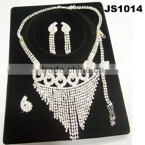 Fashion Arabic Glitter Rhinestone Crystal Wedding Jewelry Sets thumbnail-5