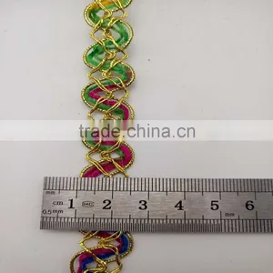 Colorful Chenille Curved Metallic Thread Gold Lace Trim Wenzhou Kaiyuan thumbnail-2
