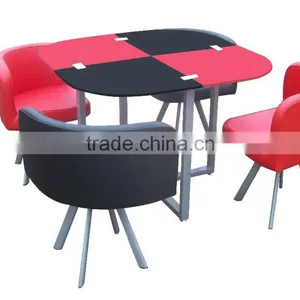 Space Saving Modern Dining Table With 4 Chairs thumbnail-4