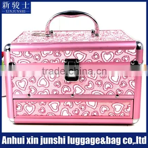 High Quality Aluminum Beauty Box For Makeup PVC Cosmetic Bag With Lock thumbnail-1