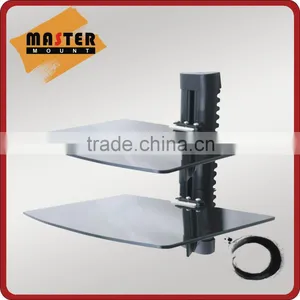2 Tier Dual Glass DVD Wall Mount Shelf Bracket thumbnail-2