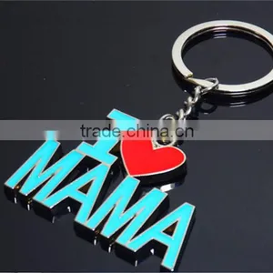 New Fashion Gift Key Chains With I Love MAMA Key Chain Oil Paint Metal Key Chain Blue Souvenir thumbnail-1