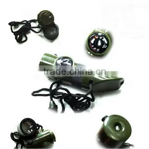 7 in 1 Multifunctional Military Survival Kit Magnifying Glass Whistle Compass Thermometer LED Light thumbnail-1