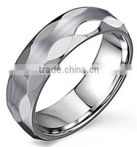 Men Fashion Hammer Face Titanium Ring Tungsten Carbide Men Finger Rings thumbnail-2