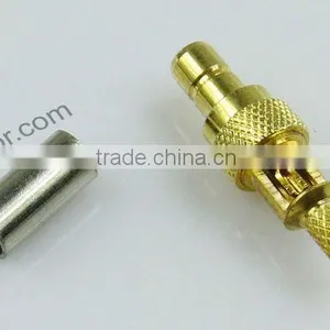 Straight Rear Mount Bulkhead Crimp RF SMB Jack Connector thumbnail-1