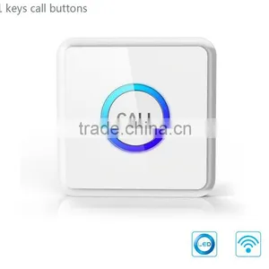 Newest Model Square Shape White&blue Color Wireless Call Button thumbnail-1