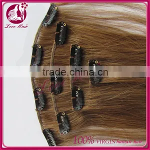 High Quality Wholesale Price 100% Indian Hair Clips In Weft Hair Extensions thumbnail-3