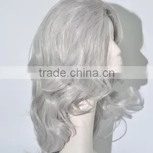 Fashion Gray Synthetic Wig Show Girl Long Kinky Curls Wig N390 thumbnail-2
