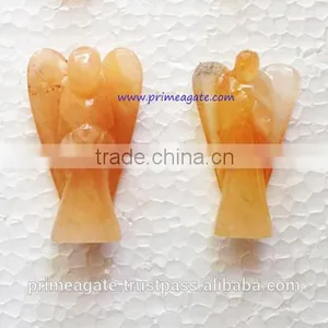 Yellow Aventurine Stunning 2INCH Angels | Wholesale Hand Carved Angels - Prime Exports thumbnail-1