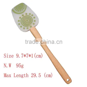 High Quality OEM Single Color Logo FDA Set of 3 Silicone Spatula thumbnail-3