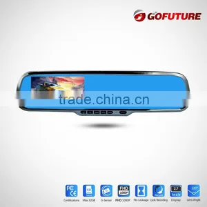 Full HD 1080p G-sensor CE, ROHS, FCC,KCC Certificates AV-out WDR Motion Detect Rearview Mirror Car Driving Video Recorder thumbnail-1