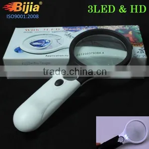 2X95mm 45X22mm 3 LED Lights High Definition Low Vision Illuminating Magnifier thumbnail-4