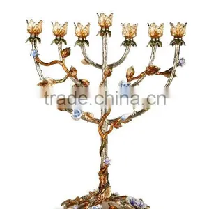 RORO Enamel Home Decoration Pewter Alloy or Zinc Craft Crystal Candle Holder Candle Sticker thumbnail-1