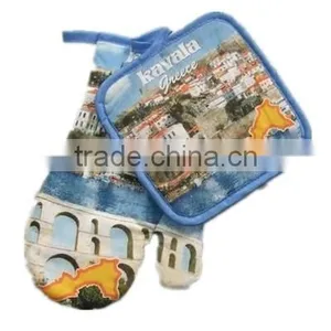 Kitchen Oven Mitten With Greece Sea Side Printing thumbnail-1
