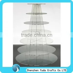 Counter Top Custom 7 Tier Round Clear Acrylic Cake Stand Wedding for Sale thumbnail-1