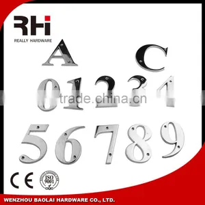 Modern Manufacture Metal Door Numbers and Letters Design,Polished MIRROR Color Door Numbers thumbnail-1