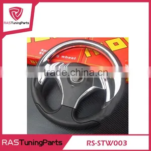 13 Inch MOMO Racing PU Steering Wheel With Horn Line thumbnail-1