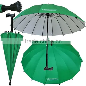 22"16k Watermark Printing Umbrella,walking Stick Rain Umbrella,crutch Umbrella thumbnail-1