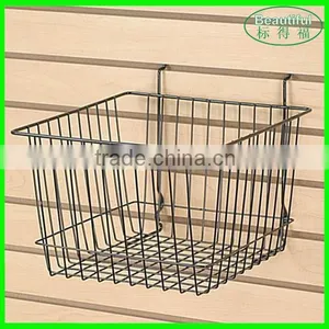 Slatwall/Gridwall Wire Basket,Metal Hanging Wire Basket thumbnail-1