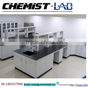High Quality Wooden Lab Work Bench With 2 Layers Reagent Shelf In Biology Laboratory thumbnail-2