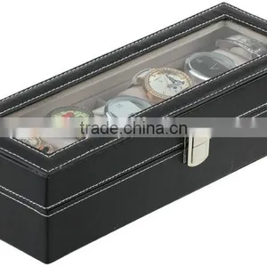 Customized 6 Grid Leather Watch Box for Display Gift Boxes thumbnail-3