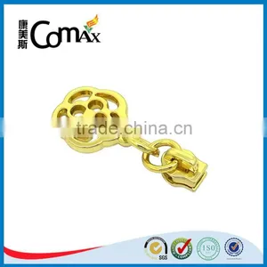Flower Shape Custom Gold Simple Metal Zipper Puller for Clothing thumbnail-2