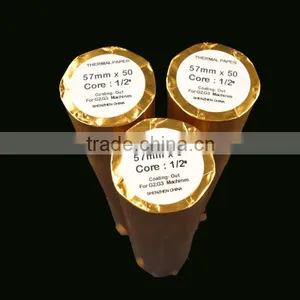 White Thermal Paper Rolls for Cash Register Plastic Core 1/2 Inches thumbnail-1