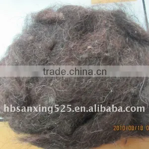Scoured Carded Sheep Wool Waste, 30mic,1.5inch, Natural Brown Color, Natural Black Color thumbnail-1