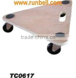 Wooden Platform Dolly With 3 Caster Wheels thumbnail-1