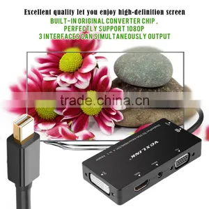 Voxlink 4 in 1 Thunderbolt Gold Plated Mini DisplayPort to HDMI Audio VGA DVI Cable Adapter thumbnail-3