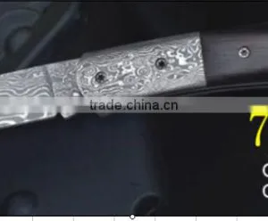 9.0" Damascus Folding Knife/Custom Handmade Damascus Folding Pocket Knife/Damascus Liner Lock thumbnail-6