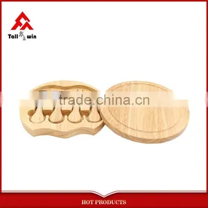 Bamboo Cheese Box/ Cutting Board With 4 Pcs Knives thumbnail-1
