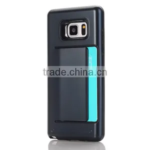 Card Slot Phone Case TPU + PC Phone Shell Protecive Back Cover for Samsung Note7 thumbnail-3