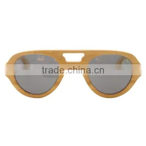 Bamboo Wood Sunglasses Hollow Wooden Colored Lenses Sunglasses thumbnail-1